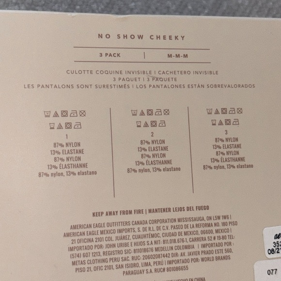 NWT Aerie No Show Cheeky 3-pack Panties - Picture 7 of 7